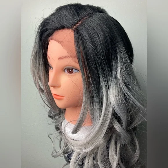 Black Grey Lace Front Wigs